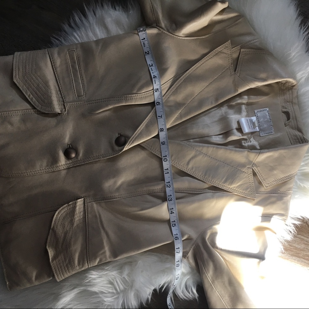 ALBERTO MAKALI beige lamb Leather jacket - Picture 4 of 11